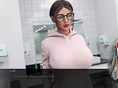 Kontoret: Den sexy sekretæren med store pupper i leken action