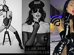 Lizas store bryster og sexet lingeri vises i denne handjob-video