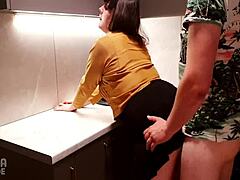 Big cock and big ass MILF give me a lesson in sex in the kitchen