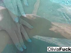 MILF Olivia indulges in solo underwater play
