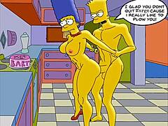 Olgun ev kadını Marge, kocası işteyken spor salonunda ve evde anal seksin tadını çıkarıyor bu parodi Hentai videosu