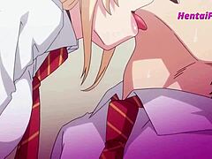 Blonde milf teacher enjoys animated head after class