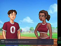 Todo o meu: Um encontro quente de MILF e adolescente negro em SummertimeSaga ep 2