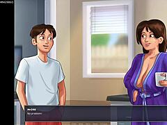 Beautiful woman with perfect body is step mother and she wants to have sex with a man with large penis in 3D animated porn movie Summer Time Saga Episode 12.