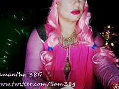 Smuk MILF Samantha38g spiller hovedrollen i Fat Alien Queen Cosplay Live Cam Show