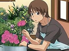 Hentai-porno met een borstenrijke anime-karakter die geneukt wordt