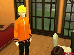 Mature housewife Hinata enjoys a wild night with her stepson Naruto