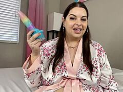 Australian BBW milf gets down and dirty with a new fantasy dildo by Velvet Alley