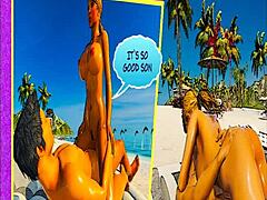 Animowane porno z macochą i synem na plaży dla nudystów
