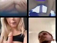 Three lesbian sluts indulge in anal play on webcam