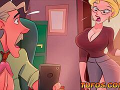 Sensual animation of a busty milf in nude sending out sensation