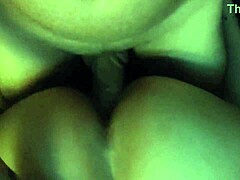 Amateur brunette gets a creampie in her ass